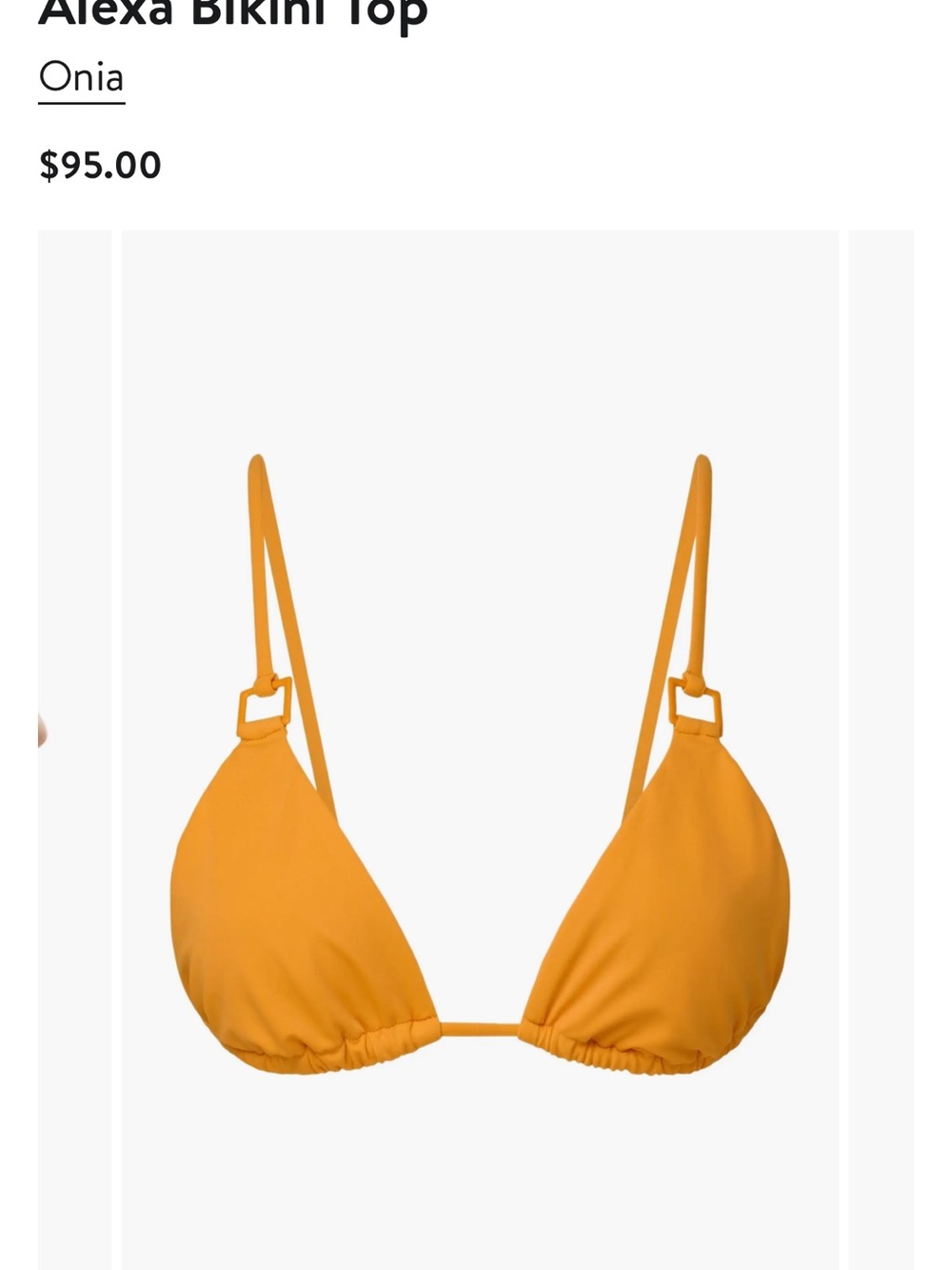 NWT Onia Alexa Bikini Top -Apricot